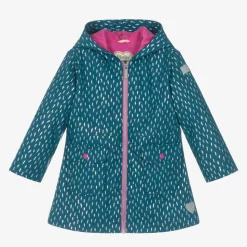 Girls Blue Lightning Bolts Raincoat