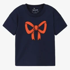 Girls Blue Organic Cotton Bow T-Shirt