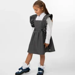 Girls Blue Patent Bow Shoes