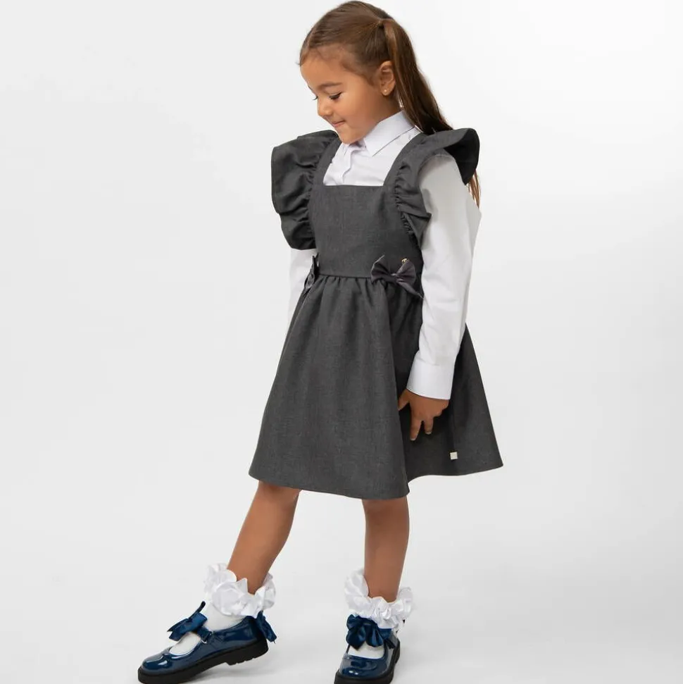 Girls Blue Patent Bow Shoes