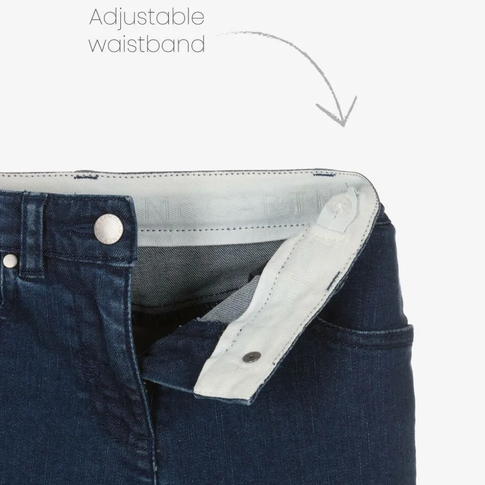 Girls Blue Pom-Pom Denim Jeans