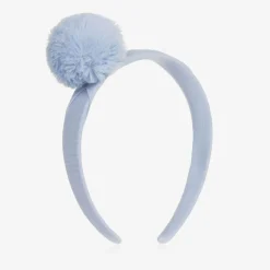Girls Blue Pom-Pom Hairband
