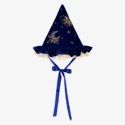Girls Blue Velvet Wizard Hat