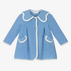 Girls Blue Wool Coat