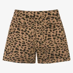 Girls Brown Cheetah Print Shorts