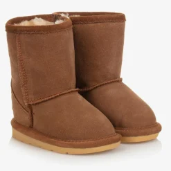 Girls Brown Suede Leather Boots