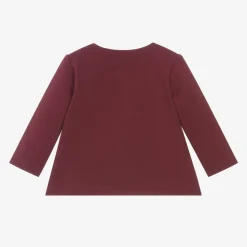 Girls Burgundy Red Cotton Cardigan