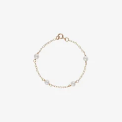 Girls 9ct Gold & Pearl Bracelet