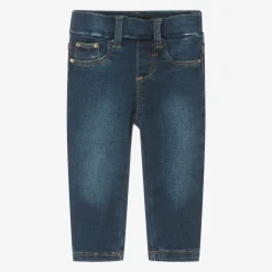 Girls Dark Blue Denim Jeggings