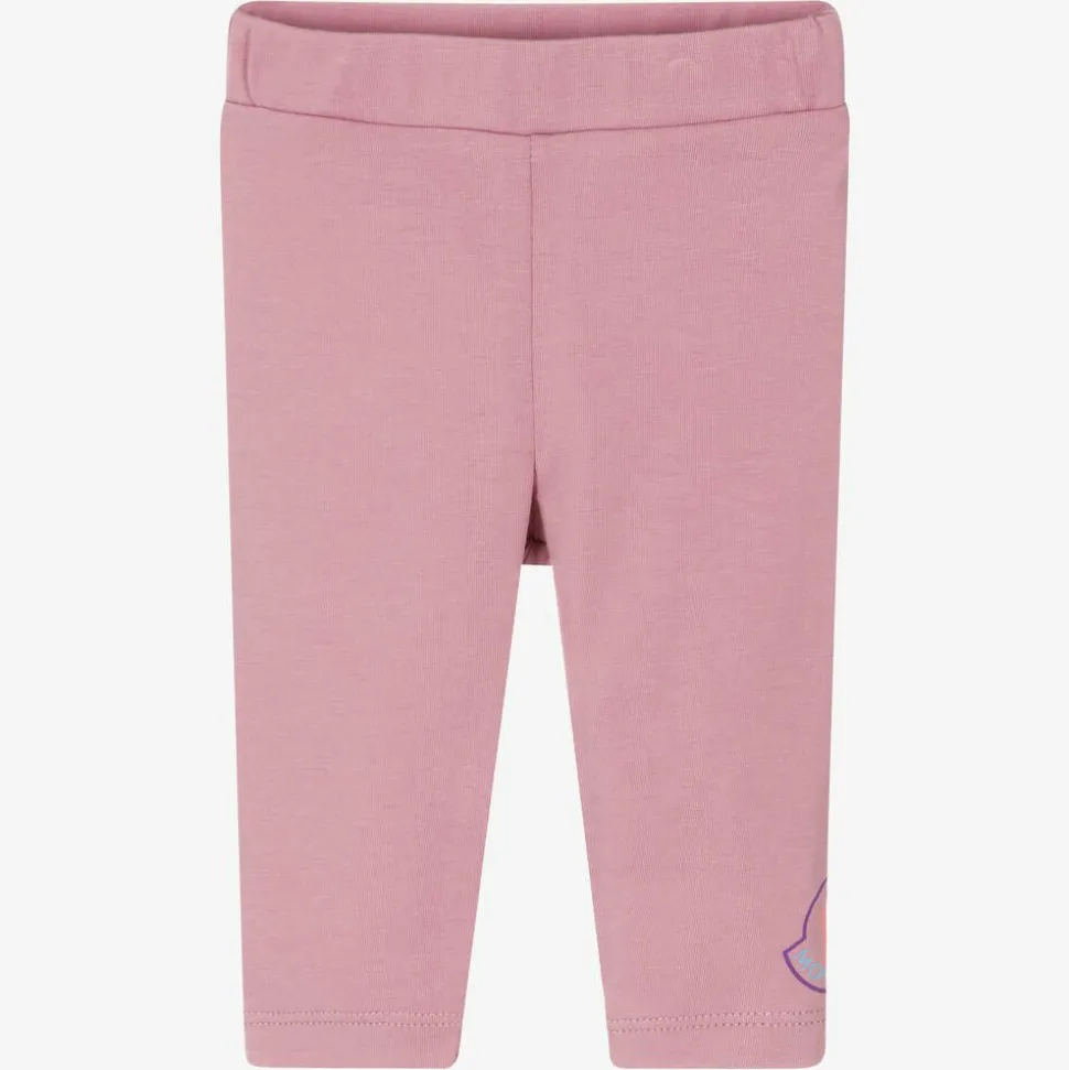 Girls Dusky Lilac Pink Cotton Leggings