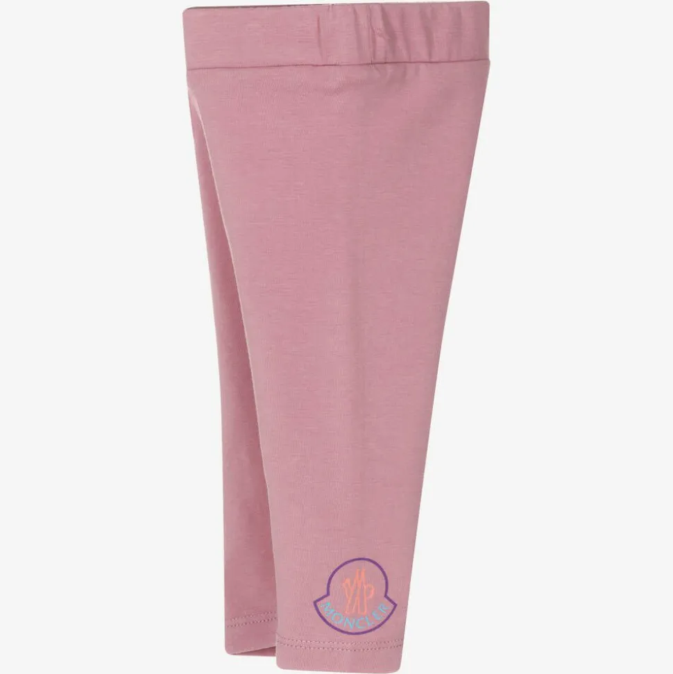 Girls Dusky Lilac Pink Cotton Leggings