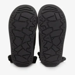 Girls Glittery Black Quilted Boots