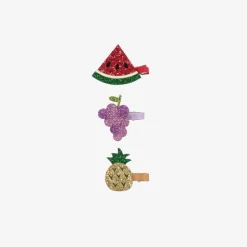Girls Glittery Fruit Hairclips (3 pack)