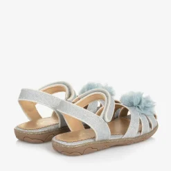 Girls Glittery Silver Sandals
