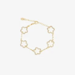 Girls Gold & Ivory Clover Bracelet