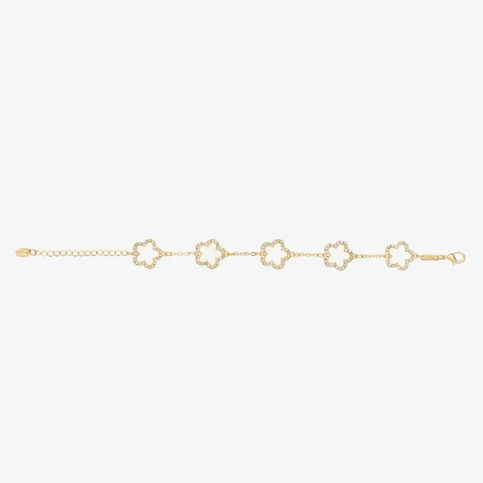 Girls Gold & Ivory Clover Bracelet