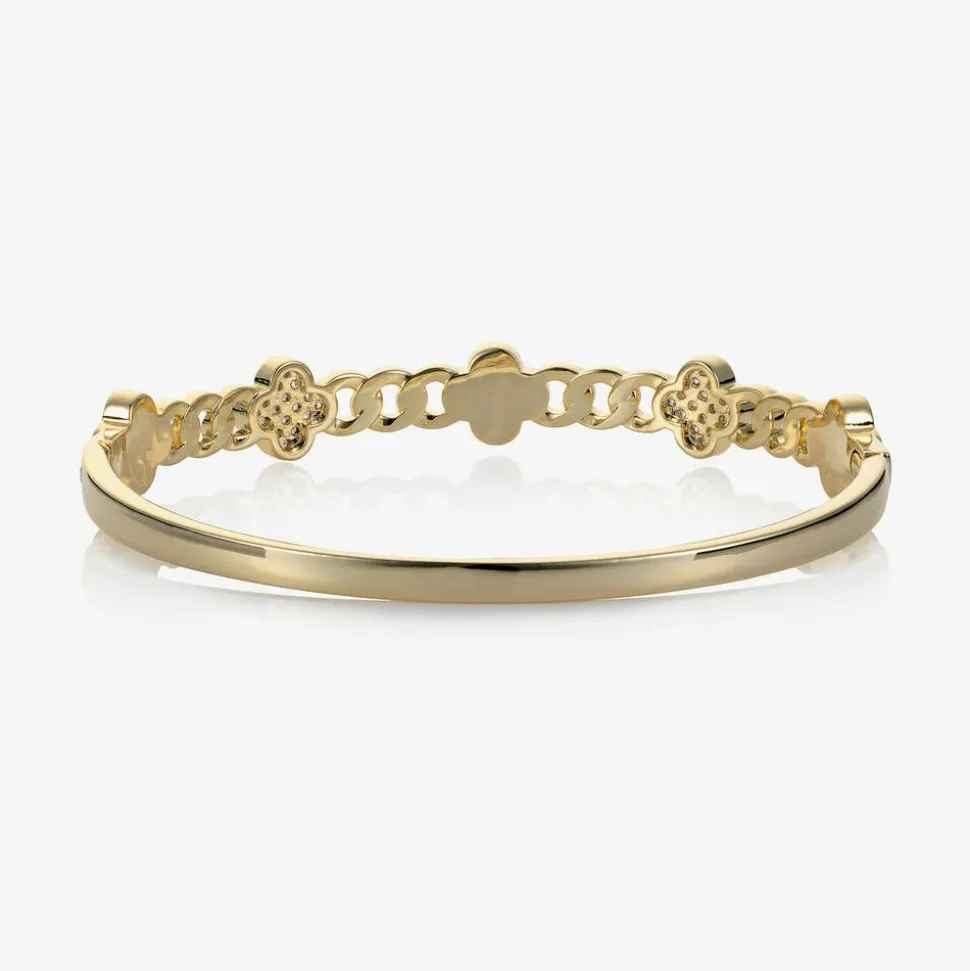 Girls Gold Clover Bangle