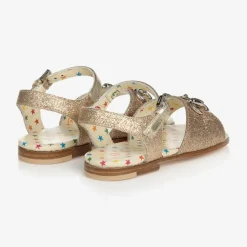 Girls Gold Horsebit Sandals