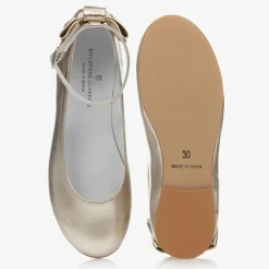 Girls Gold Leather Shoes