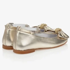 Girls Gold Leather Shoes
