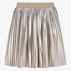 Girls Gold Pleated Skirt