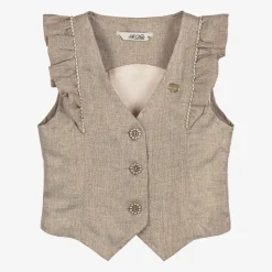 Girls Gold Ruffle Waistcoat