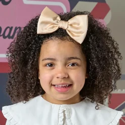 Girls Gold Satin Bow Hair Clip (13cm)