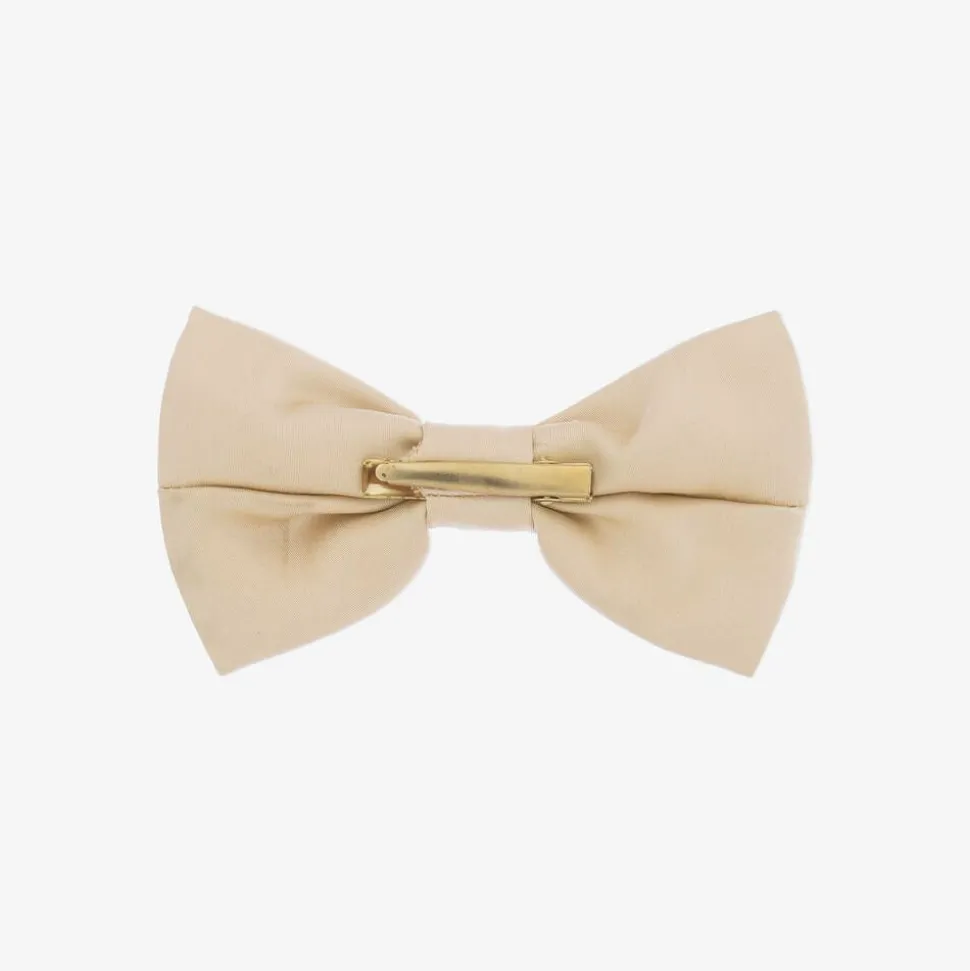 Girls Gold Satin Bow Hair Clip (13cm)