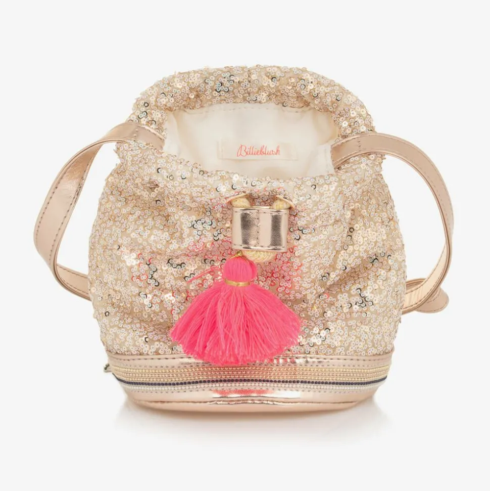 Girls Gold Sequin Handbag (20cm)