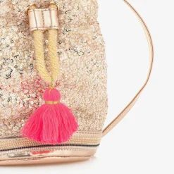 Girls Gold Sequin Handbag (20cm)