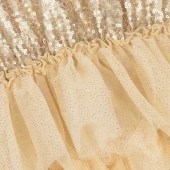 Girls Gold Sleeveless Sequin Dress