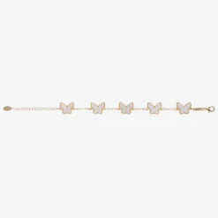 Girls Gold Tone Ivory Butterfly Bracelet