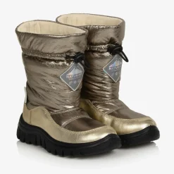 Girls Gold Waterproof Snow Boots