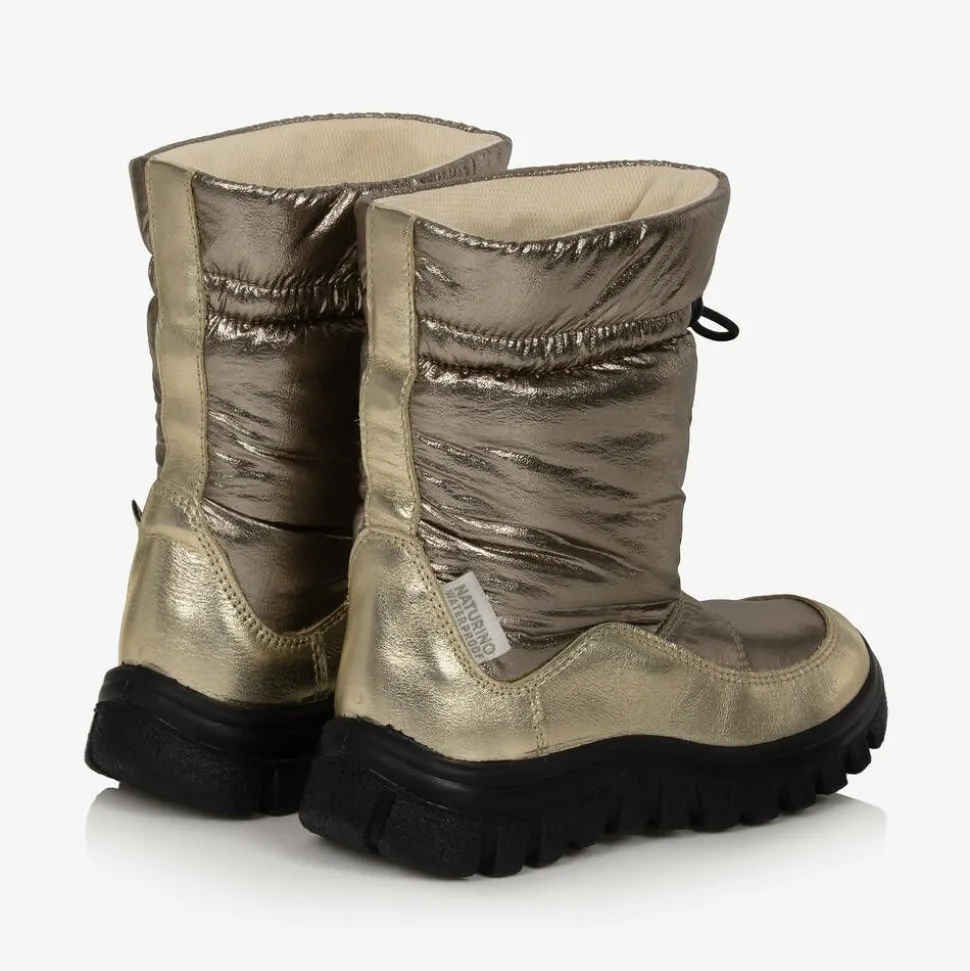 Girls Gold Waterproof Snow Boots