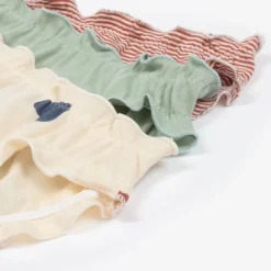 Girls Green & Red Cotton Knickers (3 Pack)
