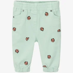 Girls Green Denim Ladybug Jeans