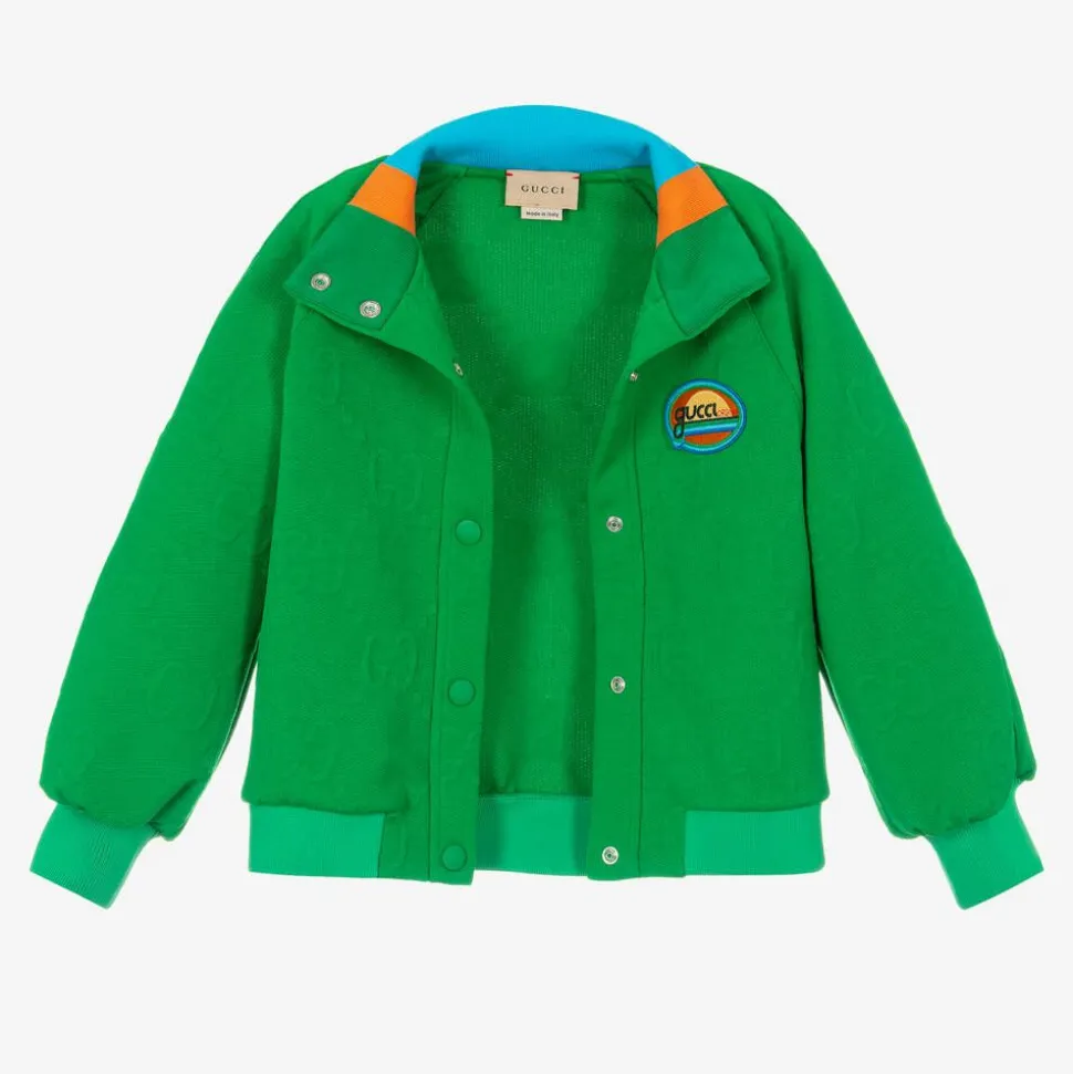 Girls Green Jacquard Jacket