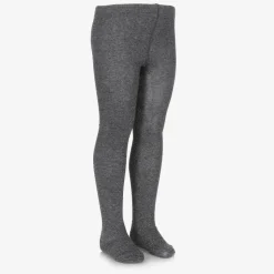 Girls Grey & Silver Cotton Tights