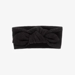 Girls Grey Knitted Bow Headband
