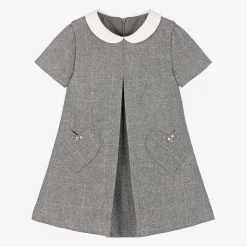 Girls Grey Wool Dress