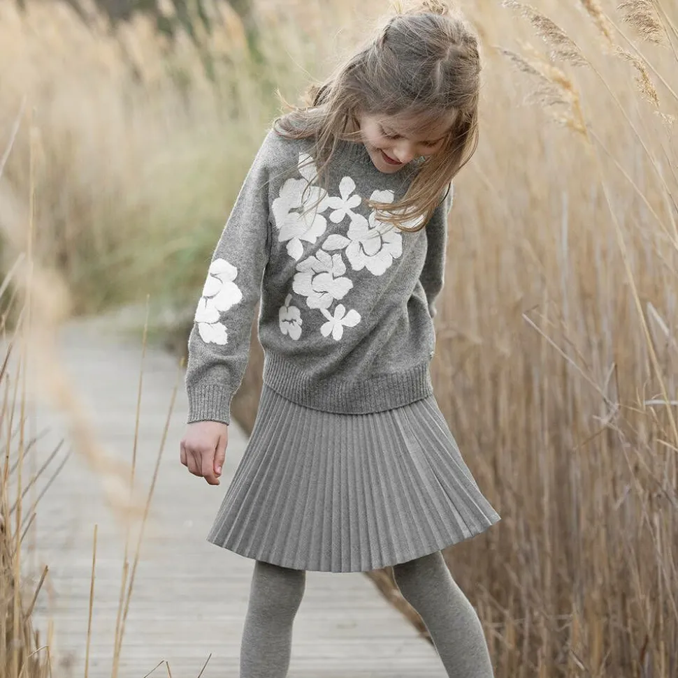 Girls Grey Wool Knit Jumper