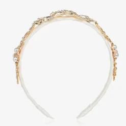 Girls Ivory & Diamanté Butterfly Hairband