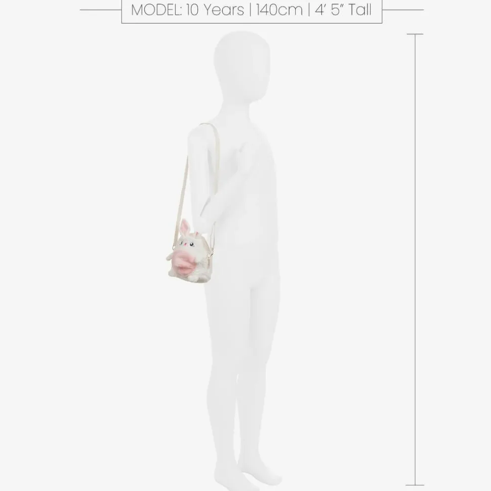 Girls Ivory Bouclé Bunny Bag (14cm)
