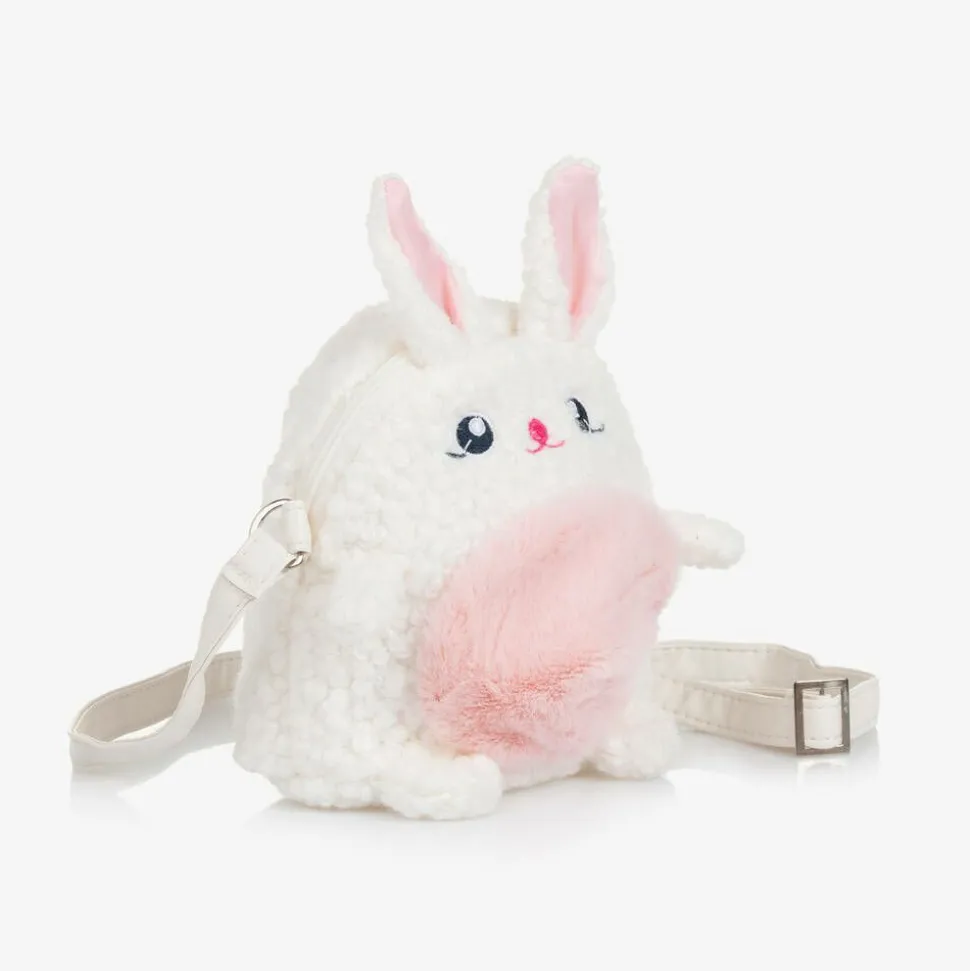 Girls Ivory Bouclé Bunny Bag (14cm)