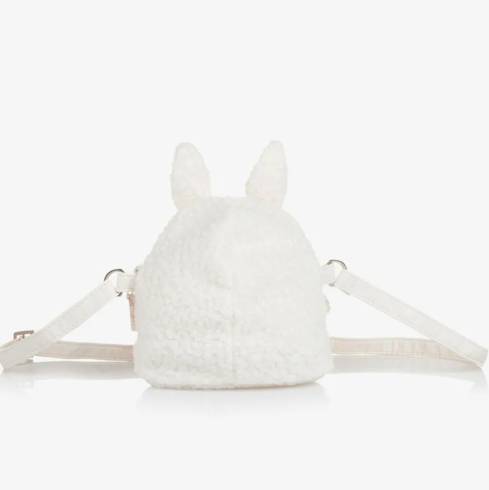 Girls Ivory Bouclé Bunny Bag (14cm)