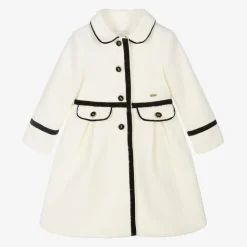 Girls Ivory Bouclé Coat