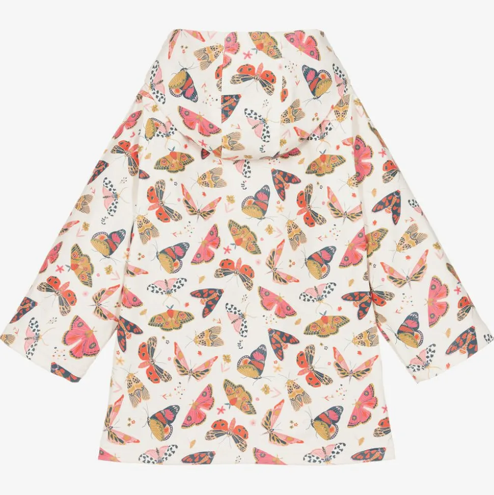 Girls Ivory Butterfly Raincoat