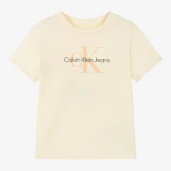 Girls Ivory CK Cotton T-Shirt