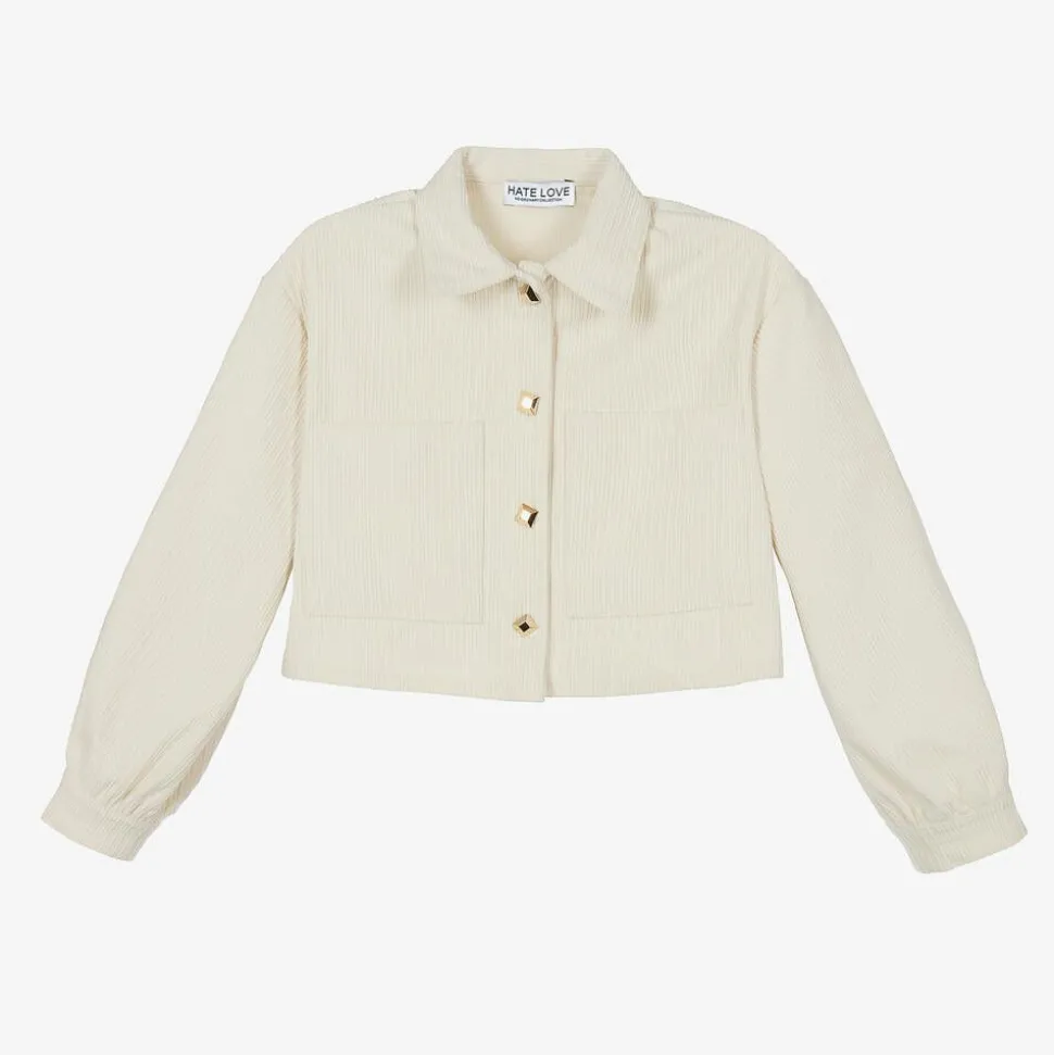 Girls Ivory Corduroy Shirt
