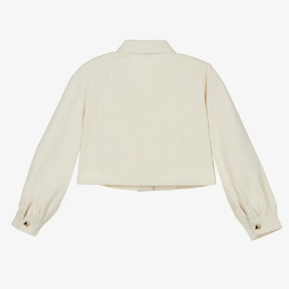 Girls Ivory Corduroy Shirt